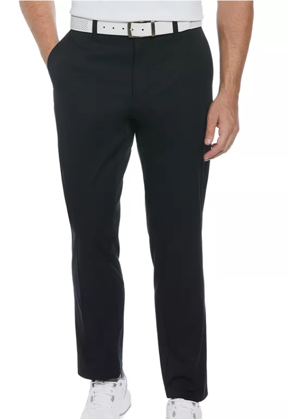 PGA TOUR Mens Classic fit Golf Pants 32 / 32 Black Solid Stretch