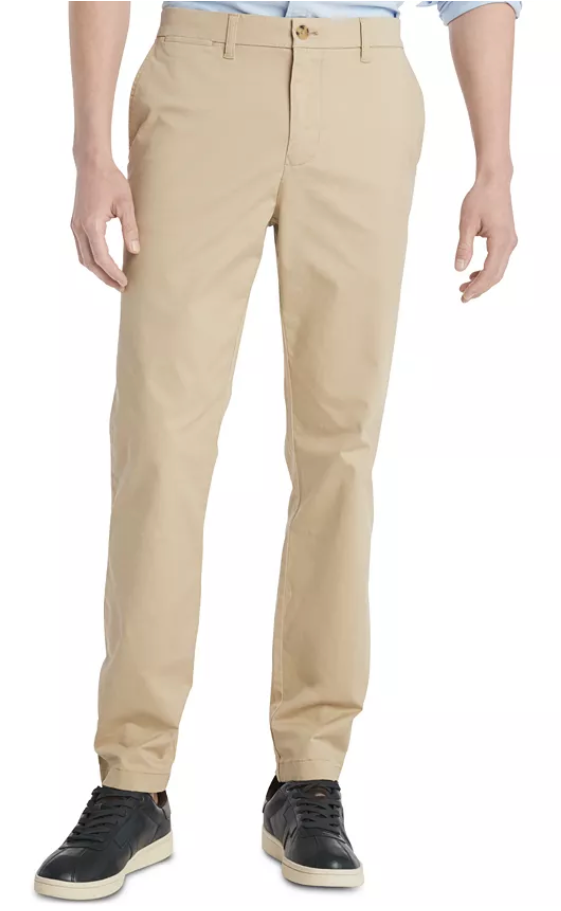 Tommy Hilfiger Men Slim fit Chinos Corduroy Pants 40 / 30 Beige Solid Stretch