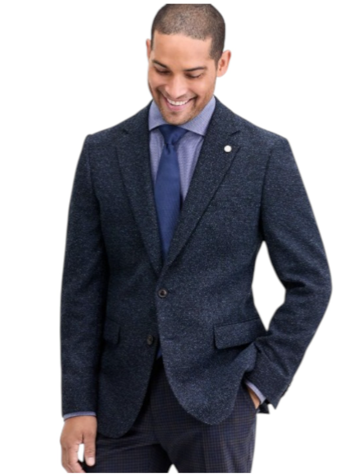 Ted Baker Mens Modern fit Sport Coat Blazer 46 R Navy Blue Solid Stretch