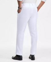 Tayion Mens Classic fit Dress Pants 38 / 30 White Solid Stretch