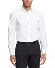 Tommy Hilfiger Men Slim fit Dress Shirt XL 17.5 in 36-37 White Solid