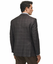 Brooks Brothers Mens Classic fit Sport Coat Blazer 38 R Brown Plaid Stretch Wool