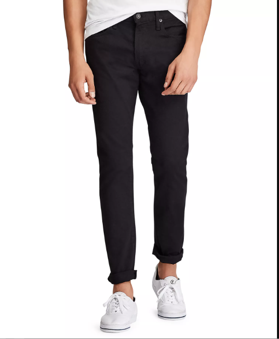 Polo Ralph Lauren Men Regular fit Jeans Pants 30 / 30 Black Solid Stretch