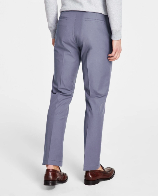 Michael Kors Mens Classic fit Dress Pants 44 / 32 Mid Blue Solid Stretch