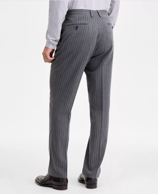 Tayion Mens Classic fit Dress Pants 38 / 30 Grey Striped