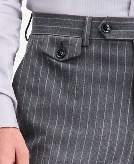 Tayion Mens Classic fit Dress Pants 38 / 30 Grey Striped