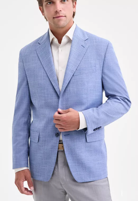 Michael Kors Mens Classic fit Sport Coat Blazer 44 R Light Blue Solid