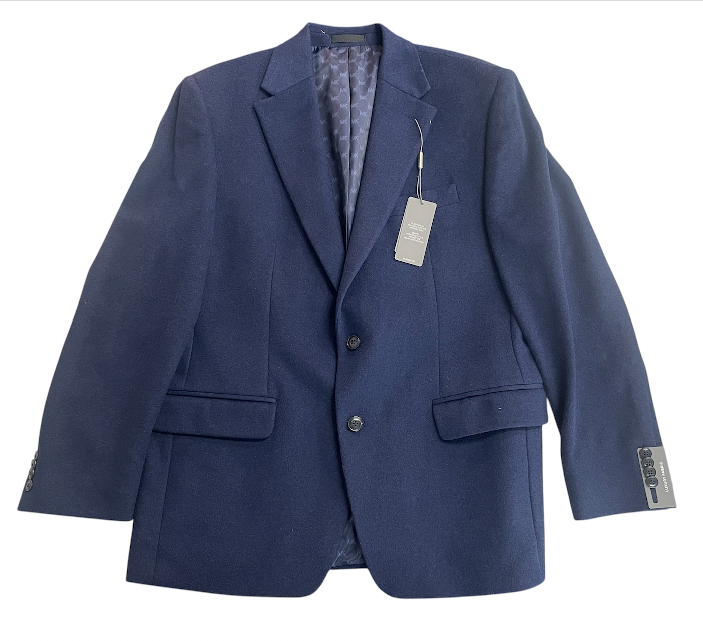Michael Kors Mens Classic fit Sport Coat Blazer 40 R Navy Blue Solid