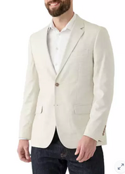 Nautica Mens Modern fit Sport Coat Blazer 42 R Beige Solid