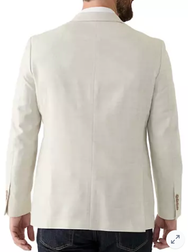 Nautica Mens Modern fit Sport Coat Blazer 42 R Beige Solid