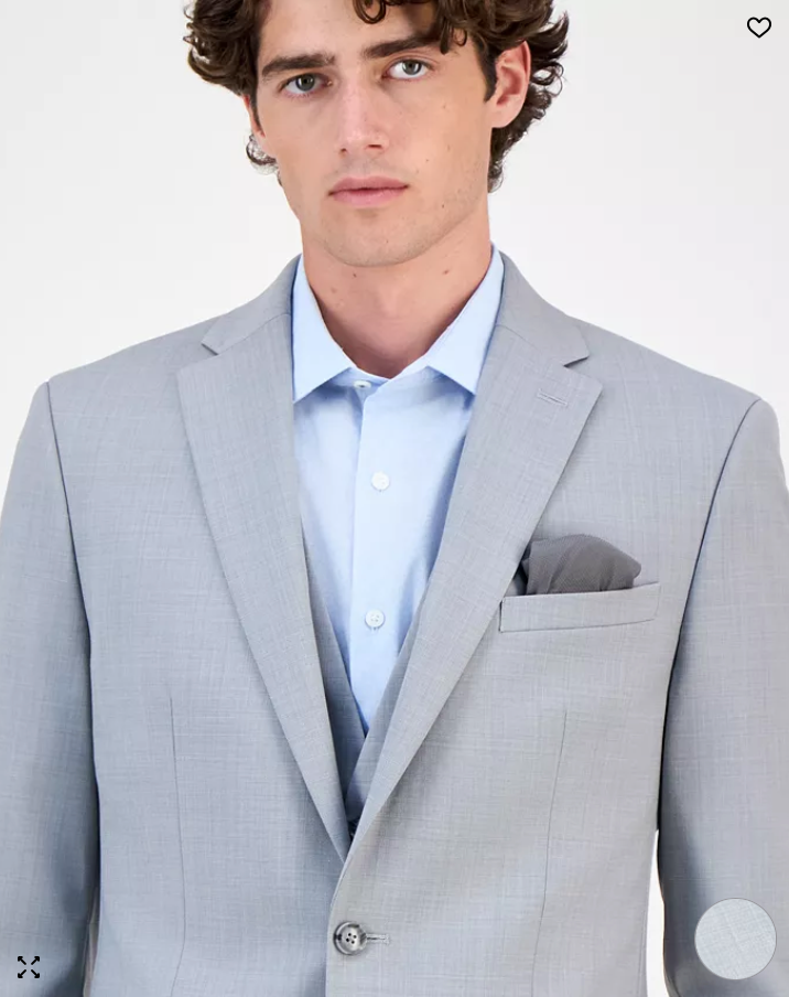 Bar Iii Mens Slim fit Suit Jacket Blazer 42 R LIght Grey Solid