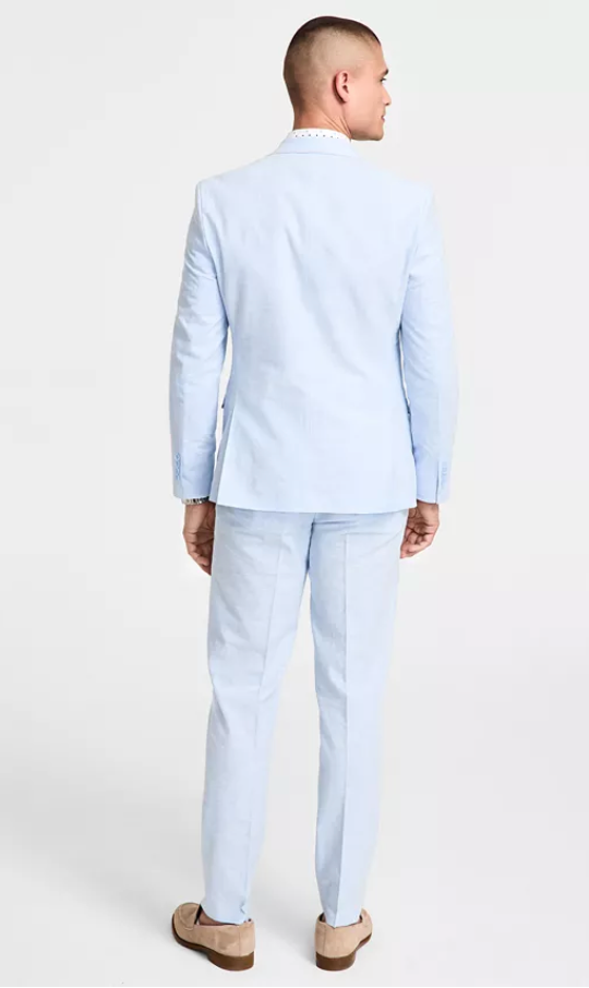 Bar Iii Mens Slim fit Suit Jacket Blazer 38 R Light Blue Solid