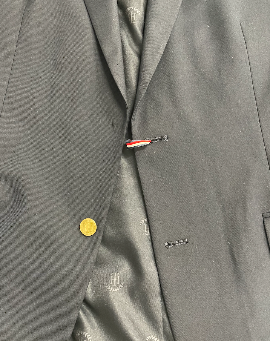 Tommy Hilfiger Mens Modern fit Sport Coat Blazer 44 L Navy Blue Solid