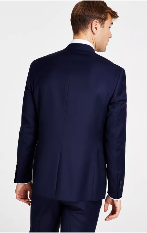 Michael Kors Mens Classic fit Suit Jacket Blazer 44 L Navy Blue Solid