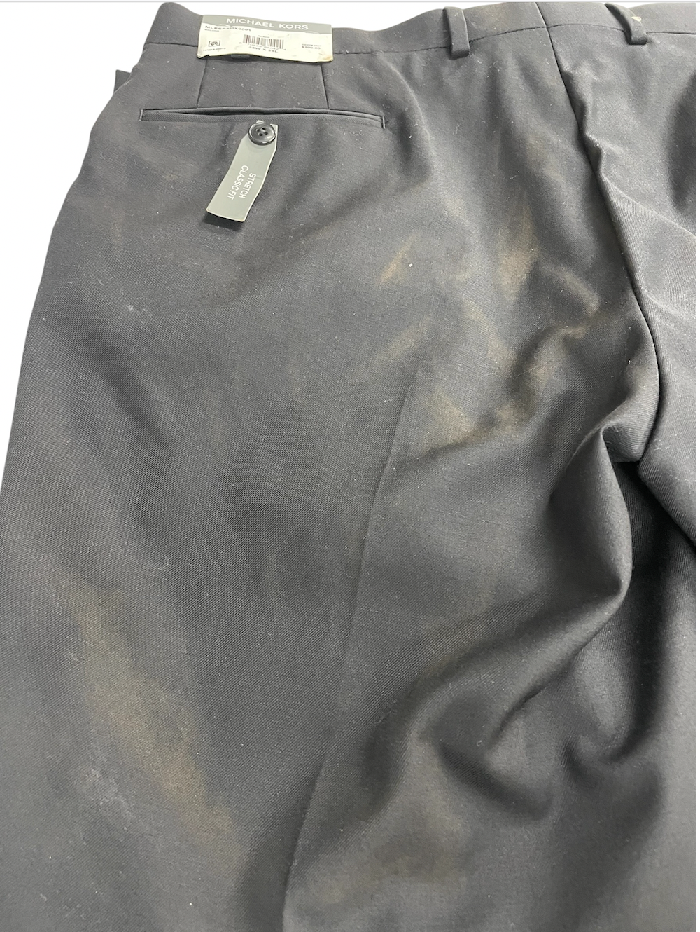 Michael Kors Mens Classic fit Dress Pants 38 / 29 Black Solid Wool