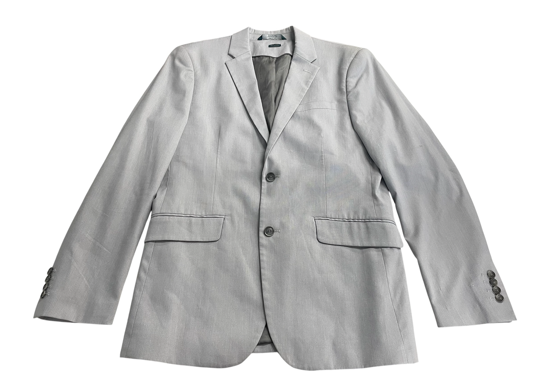 Perry Ellis Portfolio Mens Extra-Slim fit Suit Jacket Blazer 42 R Grey Solid Stretch