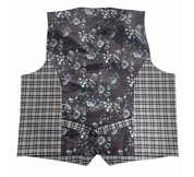 Tayion Mens Classic fit Button-Up Suit Vest XL Charcoal Grey Plaid