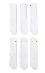 Nike Unisex Everyday Plus Cushioned Training 6-Pairs Crew Socks Large White