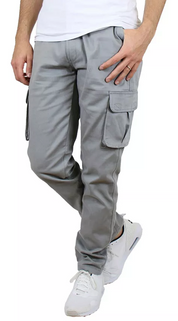 Blu Rock Mens Regular fit Cargo 34 / 30 Grey Solid