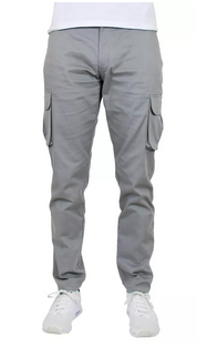 Blu Rock Mens Regular fit Cargo 34 / 30 Grey Solid
