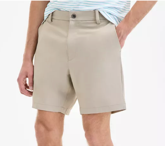 Nautica Mens Slim fit Chinos Shorts 34 Beige Solid