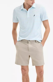 Nautica Mens Slim fit Chinos Shorts 34 Beige Solid
