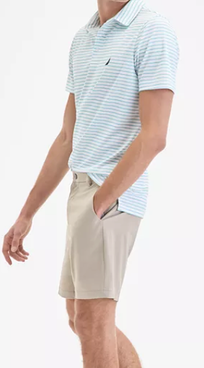 Nautica Mens Slim fit Chinos Shorts 34 Beige Solid