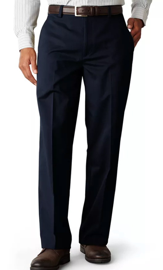 Dockers Mens Classic fit Casual Khaki Pants 36 / 29 Blue Solid Stretch