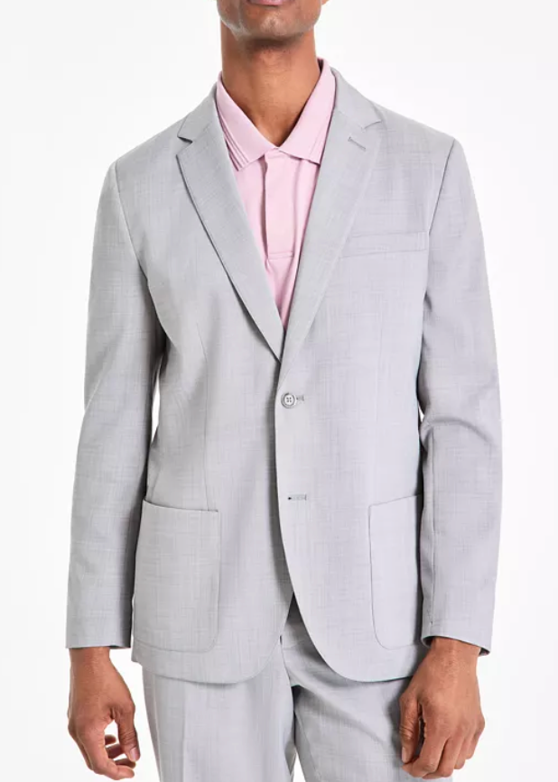 Alfani Mens Regular fit Blazer  L Grey Solid