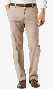 Dockers Men Classic fit Casual 34 / 32 Beige Solid Stretch
