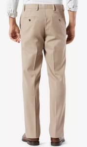 Dockers Men Classic fit Casual 34 / 32 Beige Solid Stretch