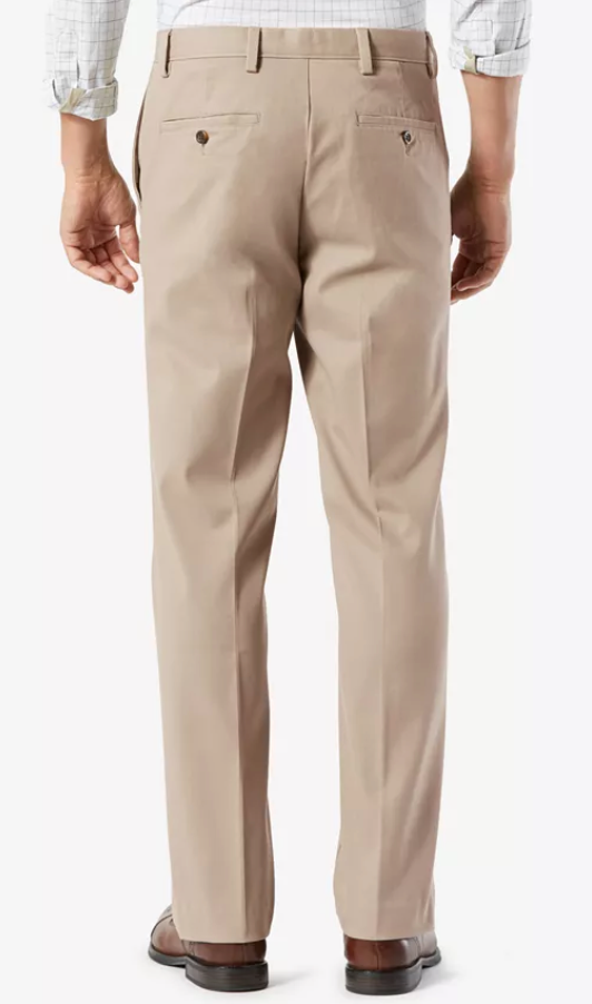 Dockers Men Classic fit Casual 34 / 32 Beige Solid Stretch