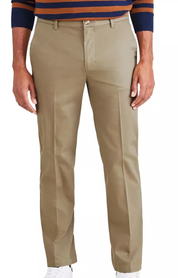 Dockers Men Straight fit Khaki Denim 33 / 32 Beige Solid Stretch