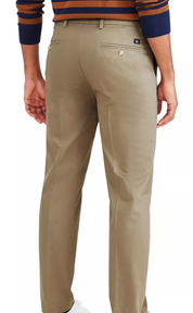 Dockers Men Straight fit Khaki Denim 33 / 32 Beige Solid Stretch