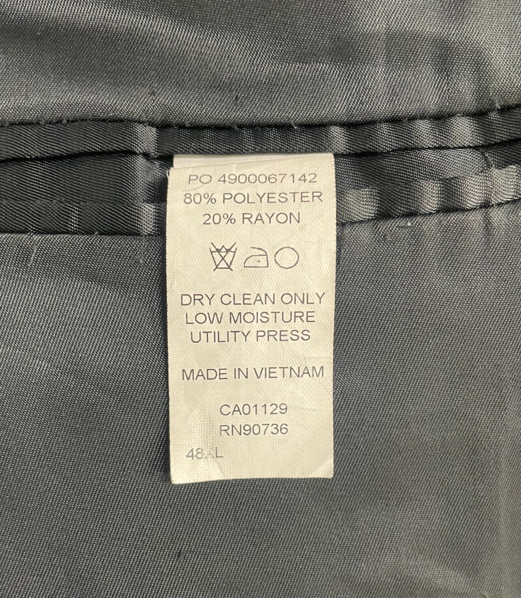 Calvin Klein Mens Regular fit Suit Jacket Blazer 48 XL Black Herringbone