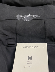 Calvin Klein Mens Slim fit Wool Tuxedo Pants 36 / 30 Black Solid