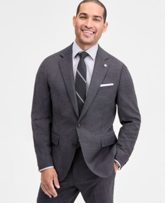 Ted Baker Mens Modern fit Sport Coat Blazer 40 R Charcoal Grey Solid Stretch