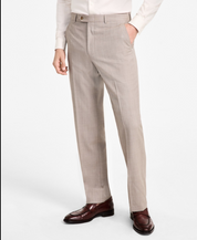 Michael Kors Mens Classic fit Wool Dress Pants 42 / 30 Tan Light Brown Solid