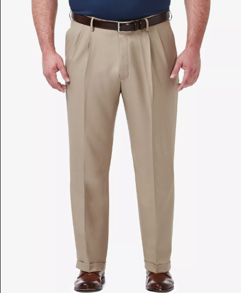 Haggar Mens Classic fit Chinos 46 / 30 Beige Solid