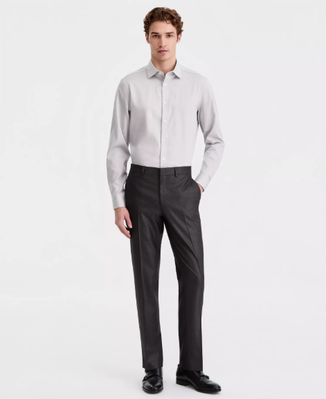 Kenneth Cole Mens Slim fit Dress Pants 32 / 29 Grey Solid