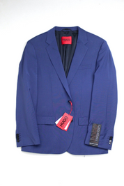 Hugo Boss Mens Slim fit Wool Suit Jacket Blazer 44 L Blue Solid