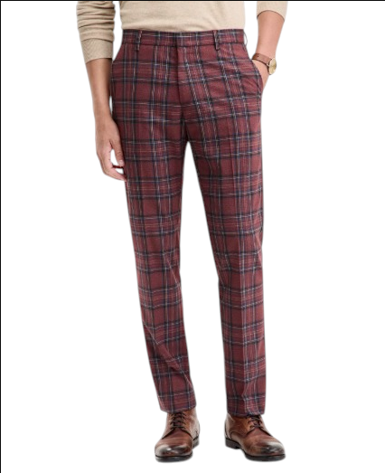 Tommy Hilfiger Mens Modern fit Dress Pants 36 / 30 Red Plaid