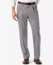 Dockers Mens Classic fit Cotton Dress Pants 40 / 30 Grey Solid