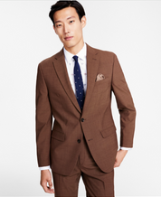 Bar Iii Mens Slim fit Wool Suit Jacket Blazer 38 S Brown Solid