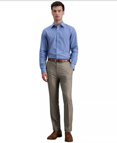 Kenneth Cole Mens Slim fit Dress Pants 32 / 29 Beige Solid Stretch