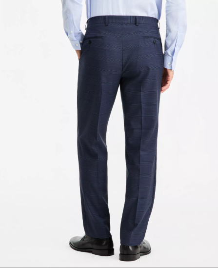 Michael Kors Mens Classic fit Dress Pants 34 / 32 Blue Plaid