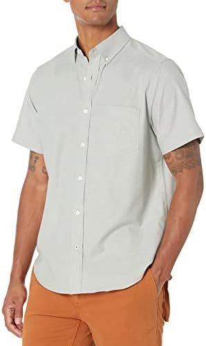 Nautica Men's Classic-Fit Short-Sleeve Solid Stretch Oxford Shirt Sea Spray Green XXL