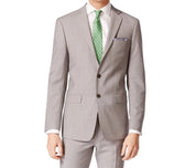Calvin Klein Mens Slim fit Wool Sport Coat Blazer 44 L Light Grey Solid Stretch