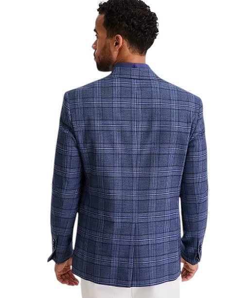 Michael Kors Mens Classic fit Sport Coat Blazer 48 R Blue Plaid