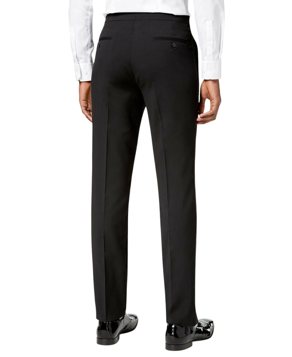 Tommy Hilfiger Mens Slim fit Wool Tuxedo Pants 34 / 32 Black Solid